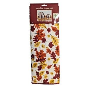 Fall Leaves Microfiber Dish Drying Matt 16 X 28-Inch Echo Friendly Dot Backing